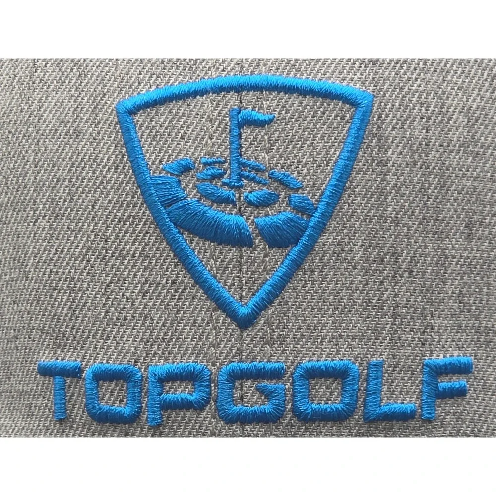 Topgolf Trucker Hat Grey Blue Snapback Mesh Flat Brim Cap Golf
